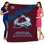 colorado avalanche nhl shield burgundy quilt blanket best selling