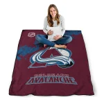 colorado avalanche nhl shield burgundy quilt blanket best selling