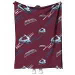 colorado avalanche sketch lines burgundy quilt blanket best selling