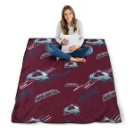 colorado avalanche sketch lines burgundy quilt blanket best selling
