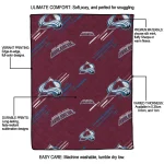 colorado avalanche sketch lines burgundy quilt blanket best selling