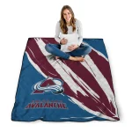 colorado avalanche stroke art burgundy white quilt blanket best selling