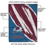 colorado avalanche stroke art burgundy white quilt blanket best selling