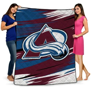 colorado avalanche wild lines burgundy white quilt blanket best selling