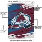 colorado avalanche wild lines burgundy white quilt blanket best selling