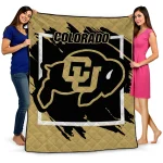 colorado buffaloes block border gold quilt blanket best selling