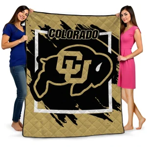 colorado buffaloes block border gold quilt blanket best selling