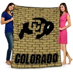 colorado buffaloes brick grid gold quilt blanket best selling