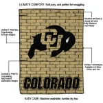colorado buffaloes brick grid gold quilt blanket best selling