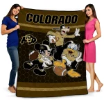colorado buffaloes disney football gold quilt blanket best selling