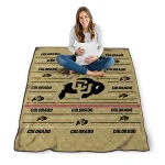 colorado buffaloes handdrawn stripes gold quilt blanket best selling