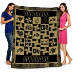 colorado buffaloes helmet heart gold quilt blanket best selling
