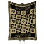 colorado buffaloes helmet heart gold quilt blanket best selling