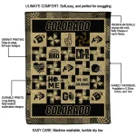 colorado buffaloes helmet heart gold quilt blanket best selling