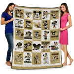 colorado buffaloes mickey mouse motif gold white quilt blanket best selling