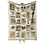 colorado buffaloes mickey mouse motif gold white quilt blanket best selling