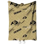 colorado buffaloes sketch lines gold quilt blanket best selling