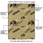 colorado buffaloes sketch lines gold quilt blanket best selling