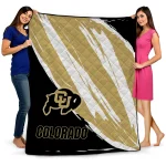 colorado buffaloes stroke art gold white quilt blanket best selling