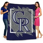 colorado rockies block border blue quilt blanket best selling