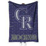 colorado rockies brick grid blue quilt blanket best selling