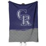 colorado rockies dot illusion blue quilt blanket best selling