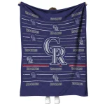 colorado rockies handdrawn stripes blue quilt blanket best selling