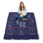 colorado rockies handdrawn stripes blue quilt blanket best selling