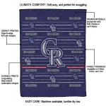 colorado rockies handdrawn stripes blue quilt blanket best selling
