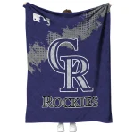 colorado rockies league patch blue quilt blanket best selling