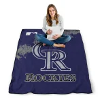 colorado rockies league patch blue quilt blanket best selling