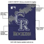 colorado rockies league patch blue quilt blanket best selling