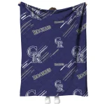 colorado rockies sketch lines blue quilt blanket best selling