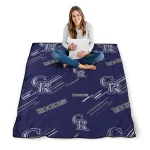 colorado rockies sketch lines blue quilt blanket best selling