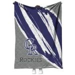 colorado rockies stroke art blue white quilt blanket best selling