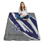 colorado rockies stroke art blue white quilt blanket best selling