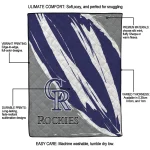 colorado rockies stroke art blue white quilt blanket best selling