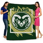colorado state rams block border green quilt blanket best selling