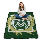 colorado state rams block border green quilt blanket best selling