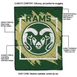 colorado state rams block border green quilt blanket best selling