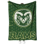 colorado state rams brick grid green quilt blanket best selling