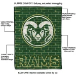 colorado state rams brick grid green quilt blanket best selling