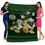 colorado state rams disney football green quilt blanket best selling