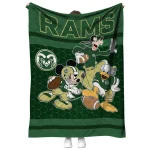 colorado state rams disney football green quilt blanket best selling