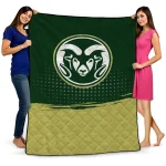 colorado state rams dot illusion green quilt blanket best selling