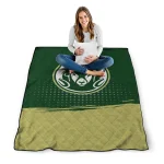 colorado state rams dot illusion green quilt blanket best selling