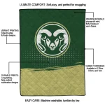 colorado state rams dot illusion green quilt blanket best selling