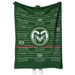 colorado state rams handdrawn stripes green quilt blanket best selling