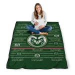 colorado state rams handdrawn stripes green quilt blanket best selling