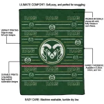 colorado state rams handdrawn stripes green quilt blanket best selling